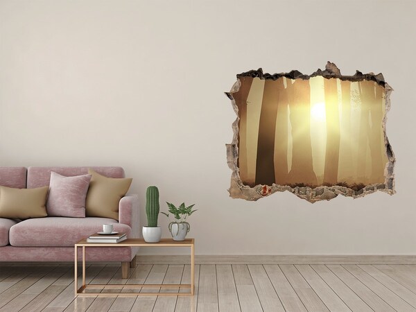 naklejka fototapeta 3D widok Złoty poranek w lesie