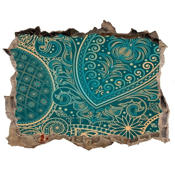 Fotoobraz dziura na ścianę Zielony wzór w stylu boho