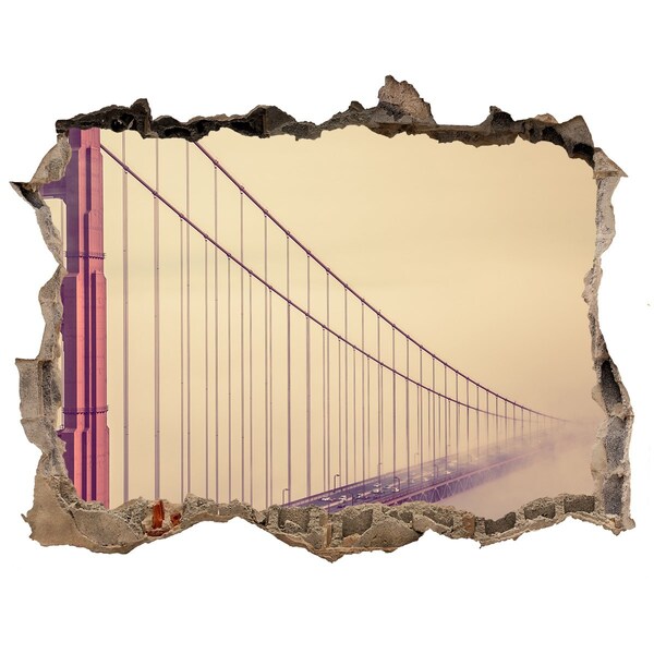 Fototapeta dziura na ścianę 3d Most Golden Gate w chmurach