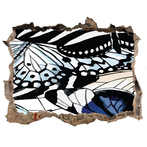 Dziura 3d foto tapeta naklejka Motyle w kolorowej kompozycji