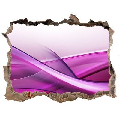 Samoprzylepna dziura ścienna 3D Fala w odcieniach fioletu