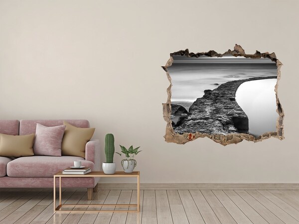 naklejka fototapeta 3D widok Kamienny bulwar nad morzem