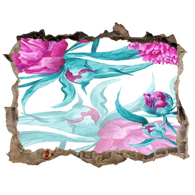 Okleina 3D dziura na ścianę Kwiatowy ogród za ścianą