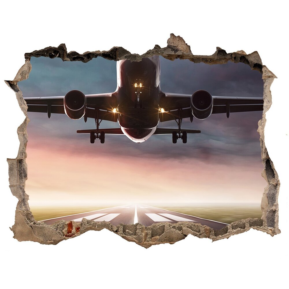 Fototapeta dziura na ścianę Startujący samolot