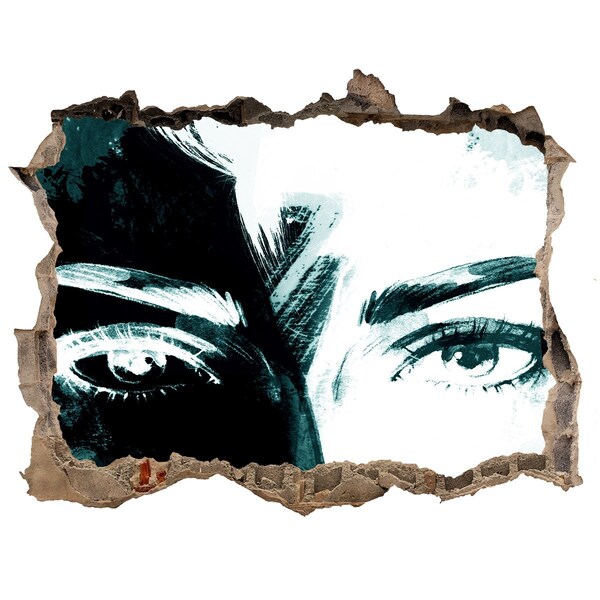 Samoprzylepna dziura ścienna 3D Oczy w betonie