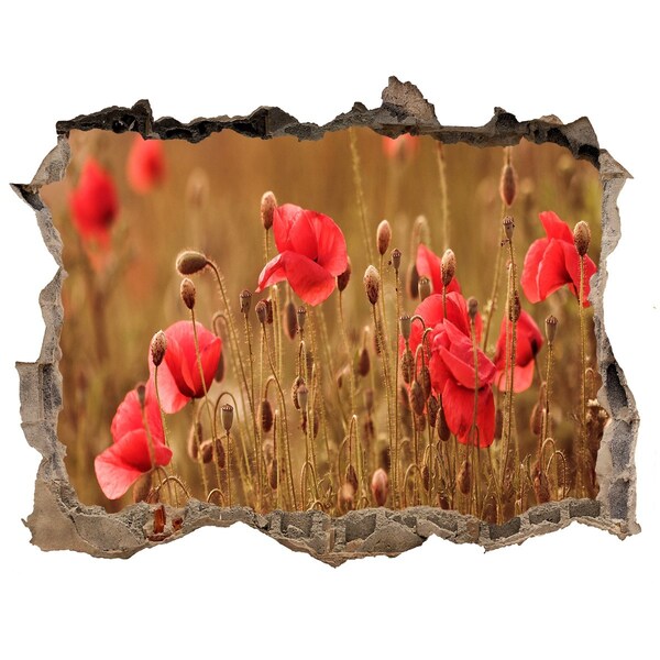 Samoprzylepna dziura na ścianę Kwiaty wśród zniszczonej ściany