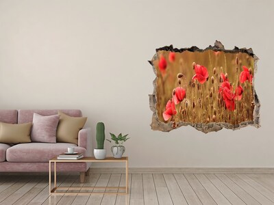 Samoprzylepna dziura na ścianę Kwiaty wśród zniszczonej ściany