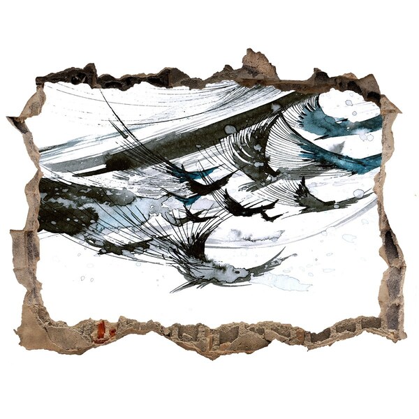 Samoprzylepna dziura ścienna 3D Nowoczesna abstrakcja w dziurze