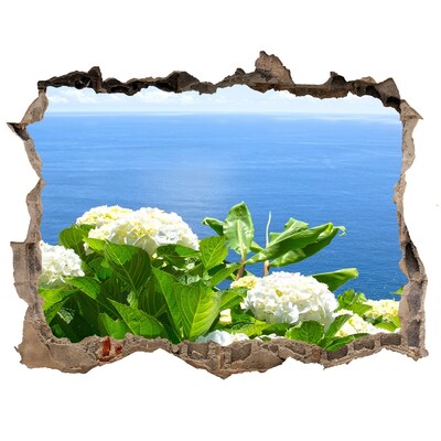 naklejka fototapeta 3D Kwiaty nad morzem