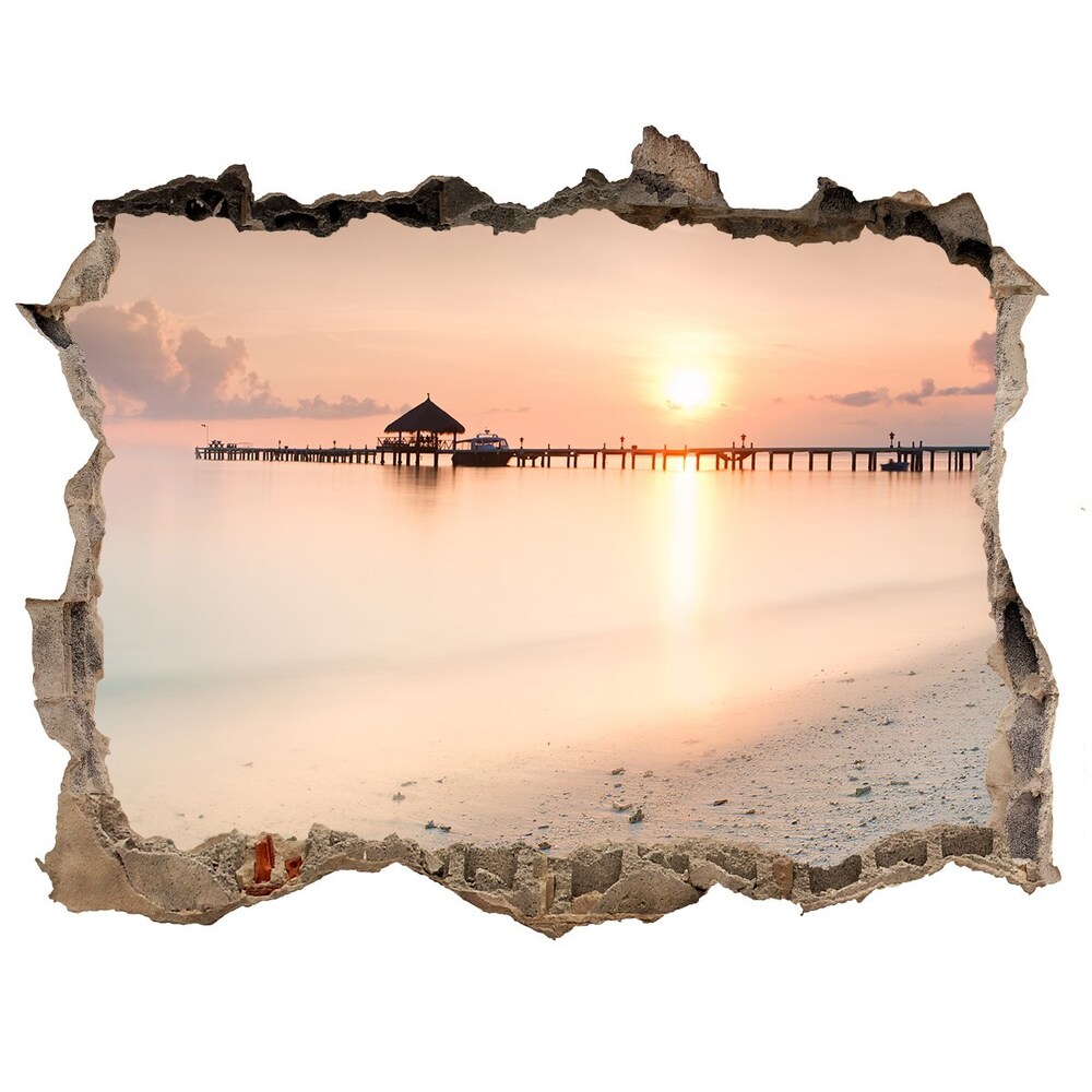 naklejka fototapeta 3D widok Plaża Malediwy
