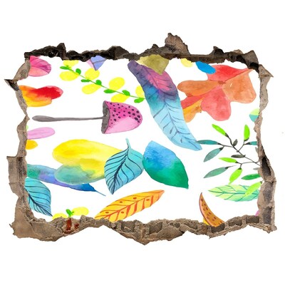 Okleina 3D dziura naklejka Kwiatowy mural przez dziurę w ścianie