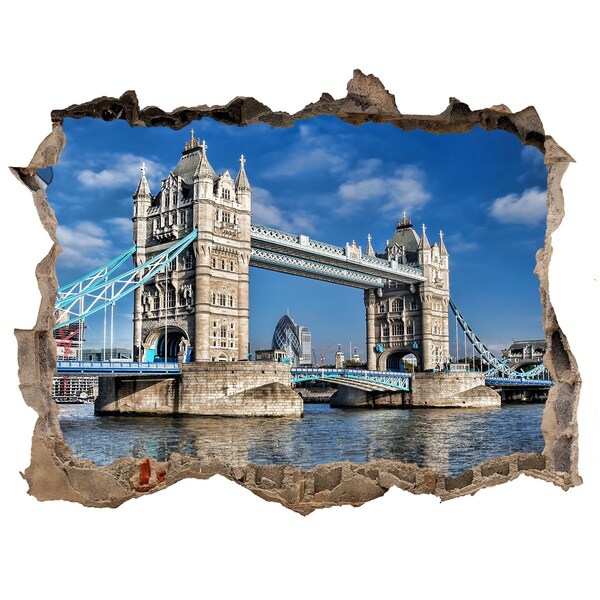 Fototapeta dziura na ścianę 3d Tower Bridge Londyn