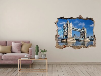 Fototapeta dziura na ścianę 3d Tower Bridge Londyn