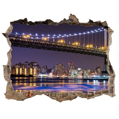 Fototapeta dziura na ścianę 3d Most w Nowym Jorku