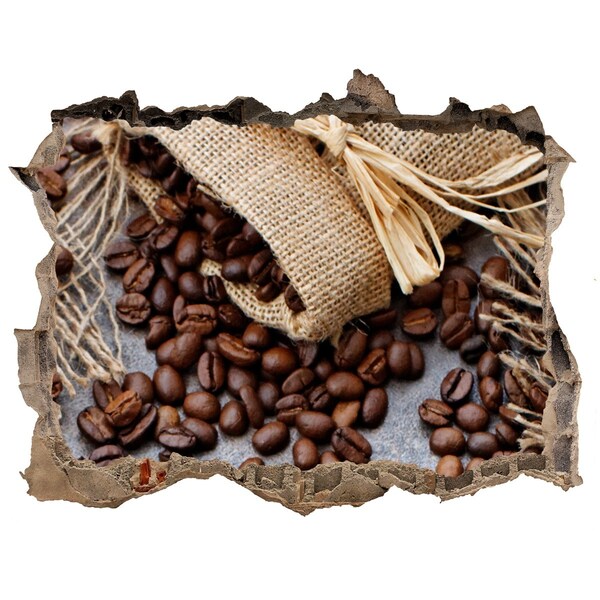 Samoprzylepna naklejka beton Kawa w zniszczonej ścianie