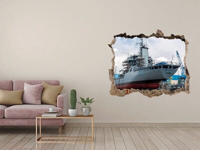 Fototapeta dziura na ścianę Stocznia statek