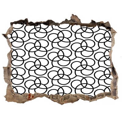 Fotoobraz dziura na ścianę Geometryczne wzory na tle zniszczonej ściany