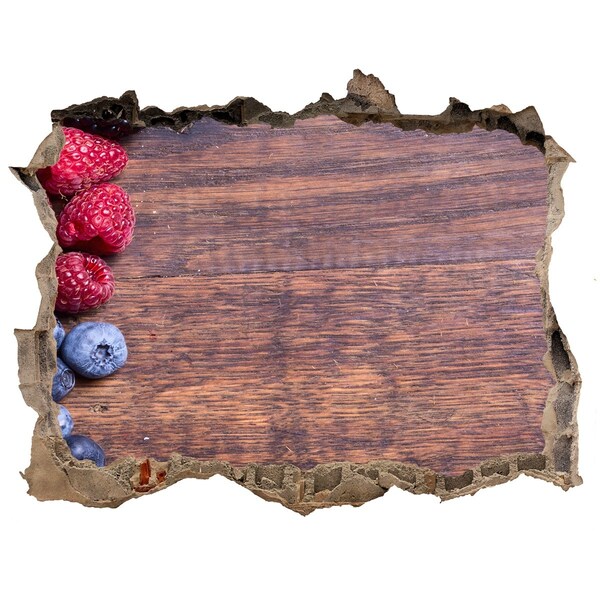 Samoprzylepna naklejka na ścianę Owocowy raj w zniszczonej ścianie