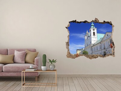 Fototapeta dziura na ścianę 3d Zabytkowy Kościół w Mieście