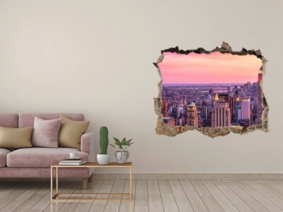 Fototapeta dziura na ścianę 3d Nowy Jork zachód
