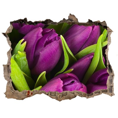 Samoprzylepna dziura naklejka Fioletowe tulipany
