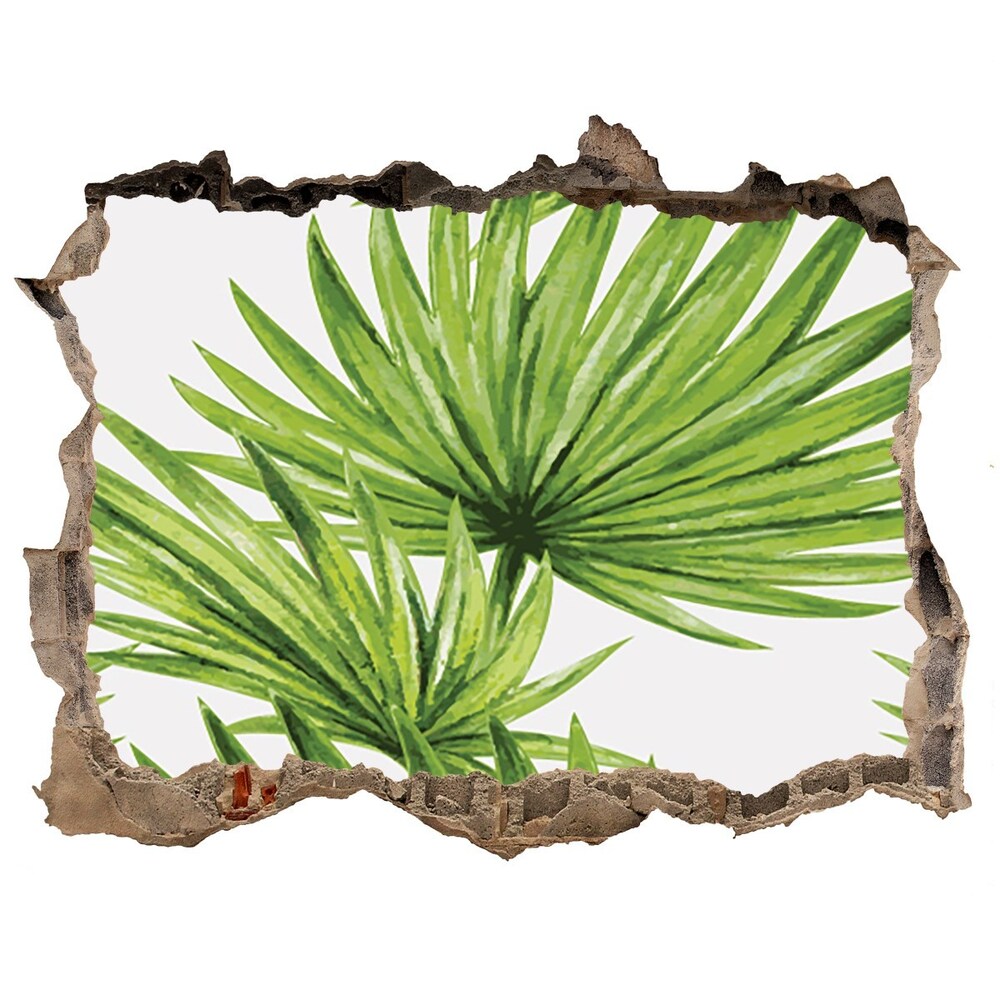Okleina 3D dziura naklejka Tropikalne liście