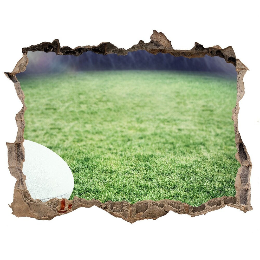 Foto zdjęcie dziura na ścianę Piłka w rugby