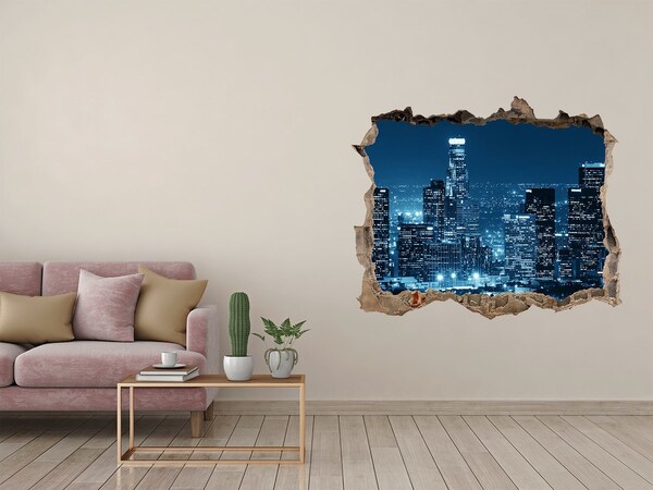Fototapeta dziura na ścianę 3d Nocny widok na Los Angeles