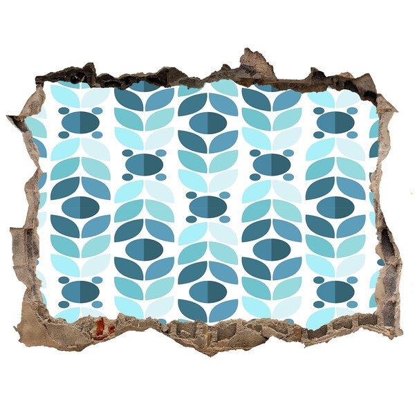 naklejka fototapeta na ścianę Kwiatowy wzór w dziurze w ścianie