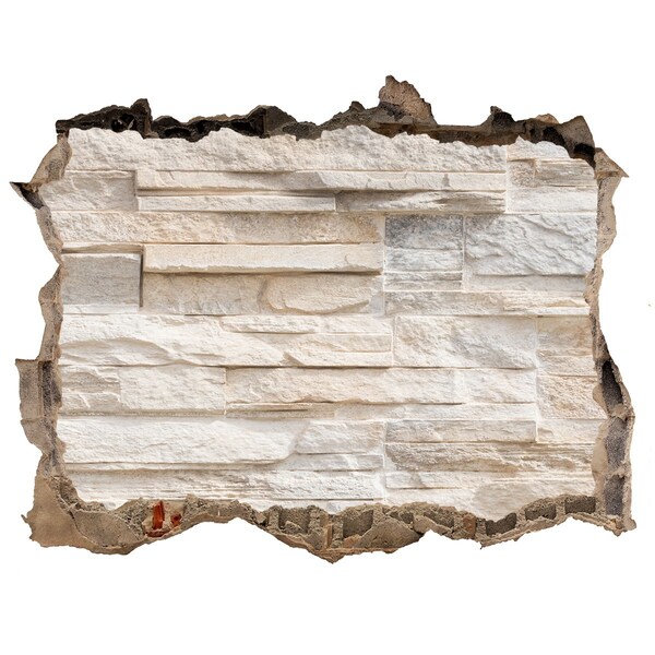 Naklejka 3D dziura samoprzylepna Uszkodzona ściana z kamiennym wykończeniem