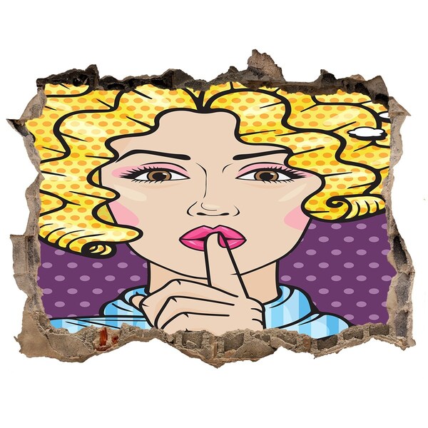 Fototapeta dziura na ścianę Kobieta z tajemniczym uśmiechem