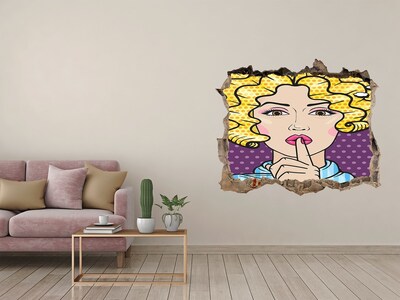 Fototapeta dziura na ścianę Kobieta z tajemniczym uśmiechem