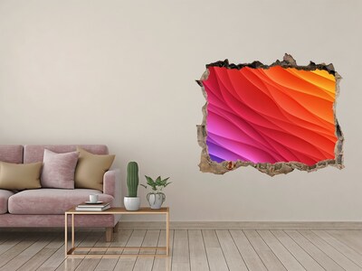 naklejka fototapeta 3D widok Fala kolorów w dziurze w ścianie