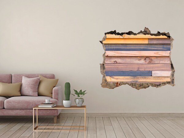 Samoprzylepna naklejka beton Drewniana ściana przez dziurę