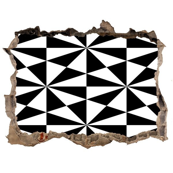 Fototapeta dziura na ścianę Geometryczne wzory w dziurze w ścianie