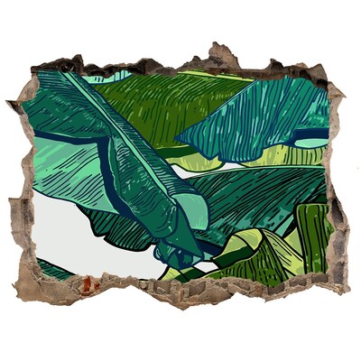 Fototapeta dziura na ścianę 3d Tropikalny ogród z liśćmi bananowca