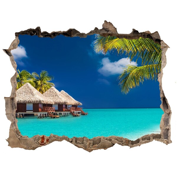 naklejka fototapeta 3D na ścianę Tropikalna oaza na wodzie