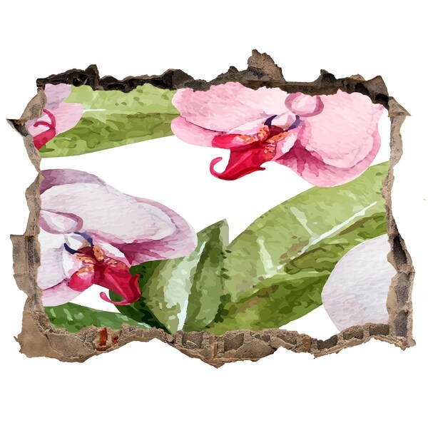 Naklejka dziura na ścianę Kwiatowy raj za murami