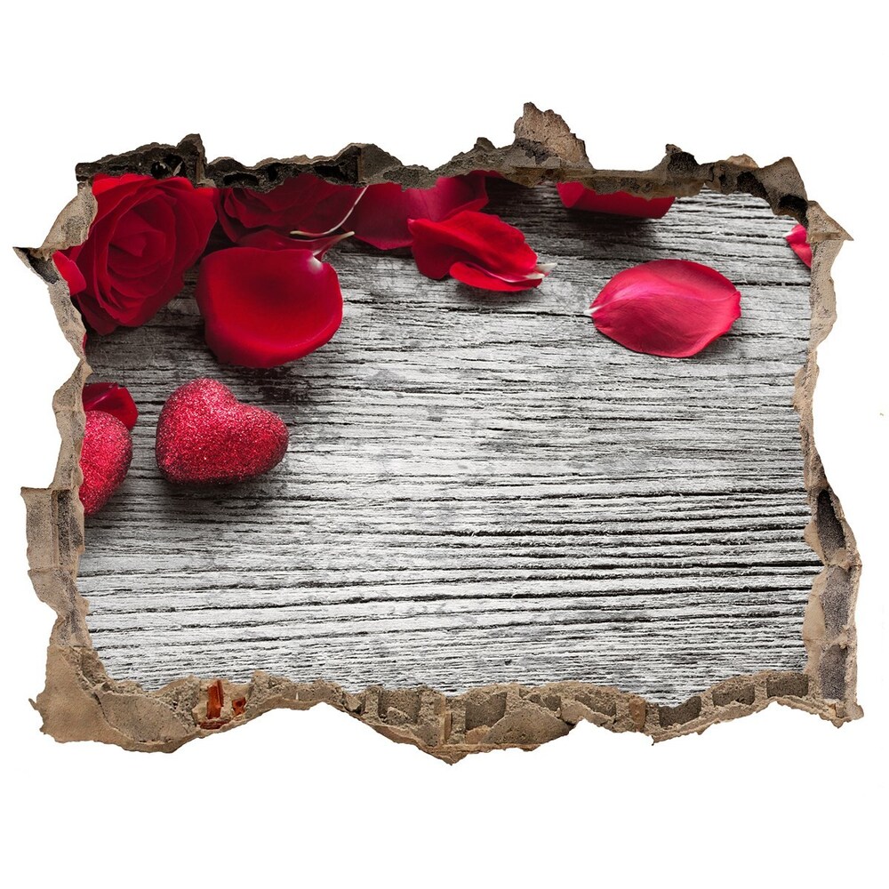 Naklejka 3D dziura samoprzylepna Czerwone róże