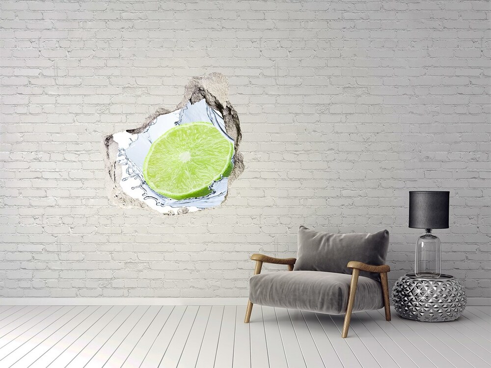 Naklejka 3D dziura na ścianę Limonka