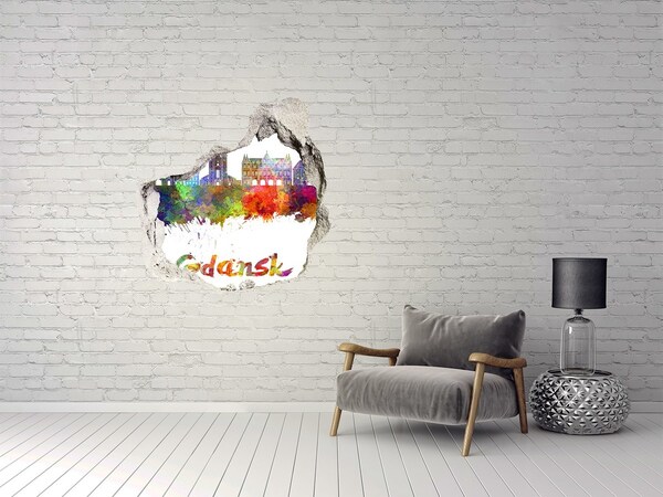 Fototapeta dziura na ścianę Gdańsk w kolorach tęczy