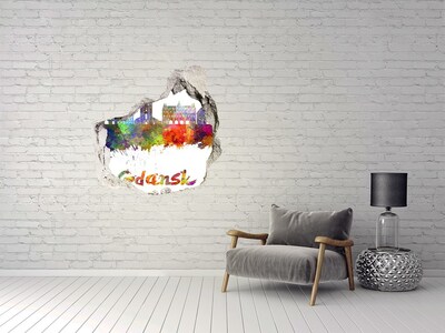 Fototapeta dziura na ścianę Gdańsk w kolorach tęczy