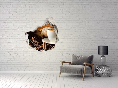 Naklejka 3D dziura samoprzylepna Kawa i świeże pieczywo