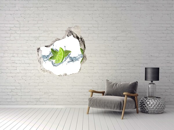 Naklejka 3D dziura samoprzylepna Limonka