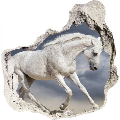 Dziura 3d fototapeta na ścianę Białe konie plaża