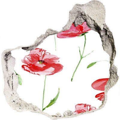 Naklejka 3D dziura na ścianę samoprzylepna Kwiatowa dziura w ścianie