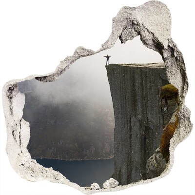 Dziura 3d w ścianie naklejka Norweski klif
