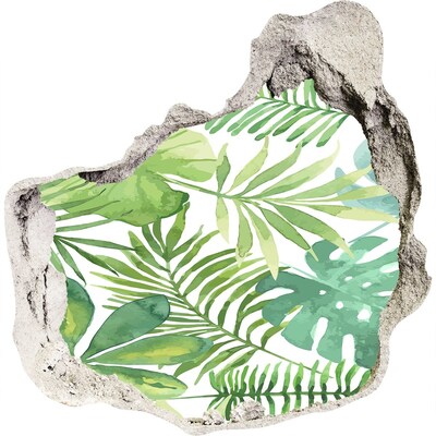 Naklejka 3D dziura na ścianę Tropikalny raj wśród liści