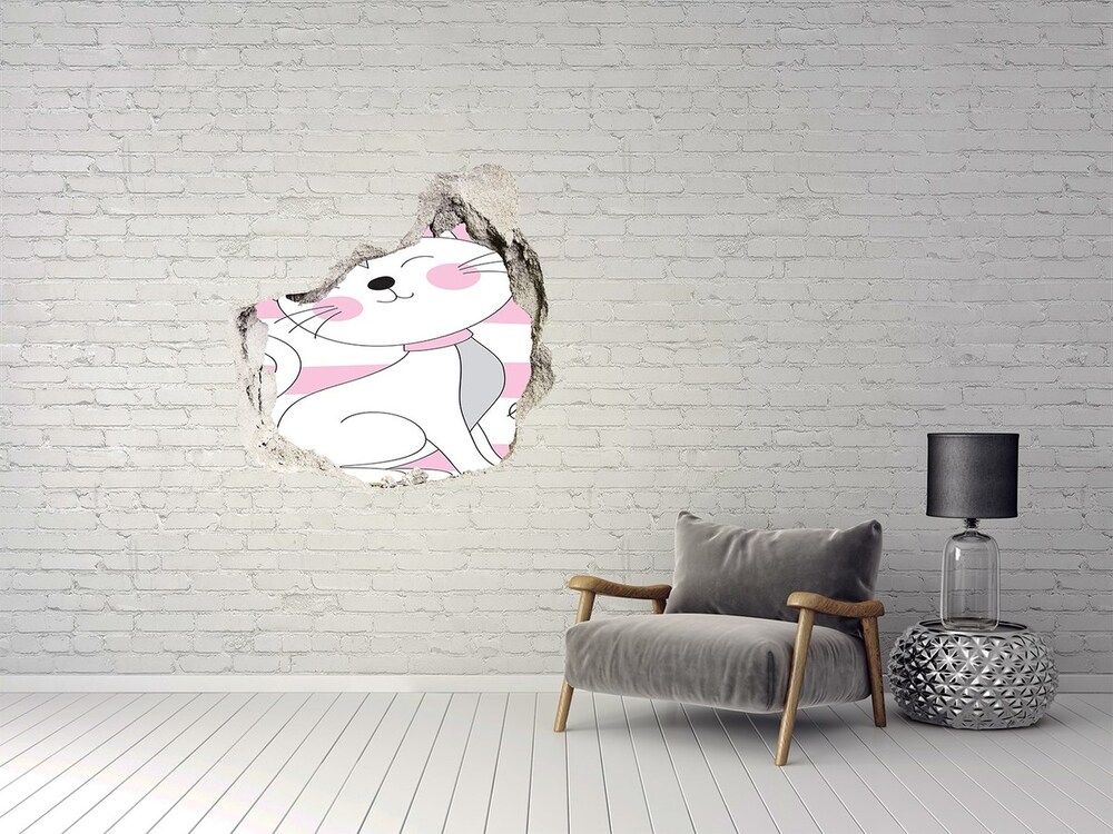 Samoprzylepna naklejka na ścianę Biały kot