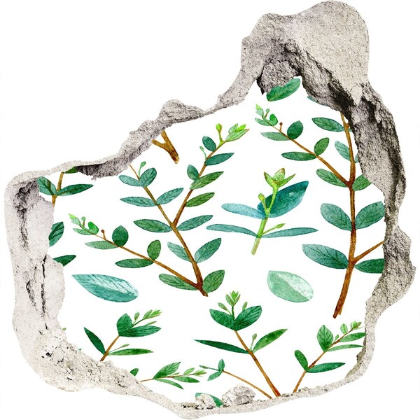 Naklejka 3D dziura na ścianę Zielony ogród w betonie